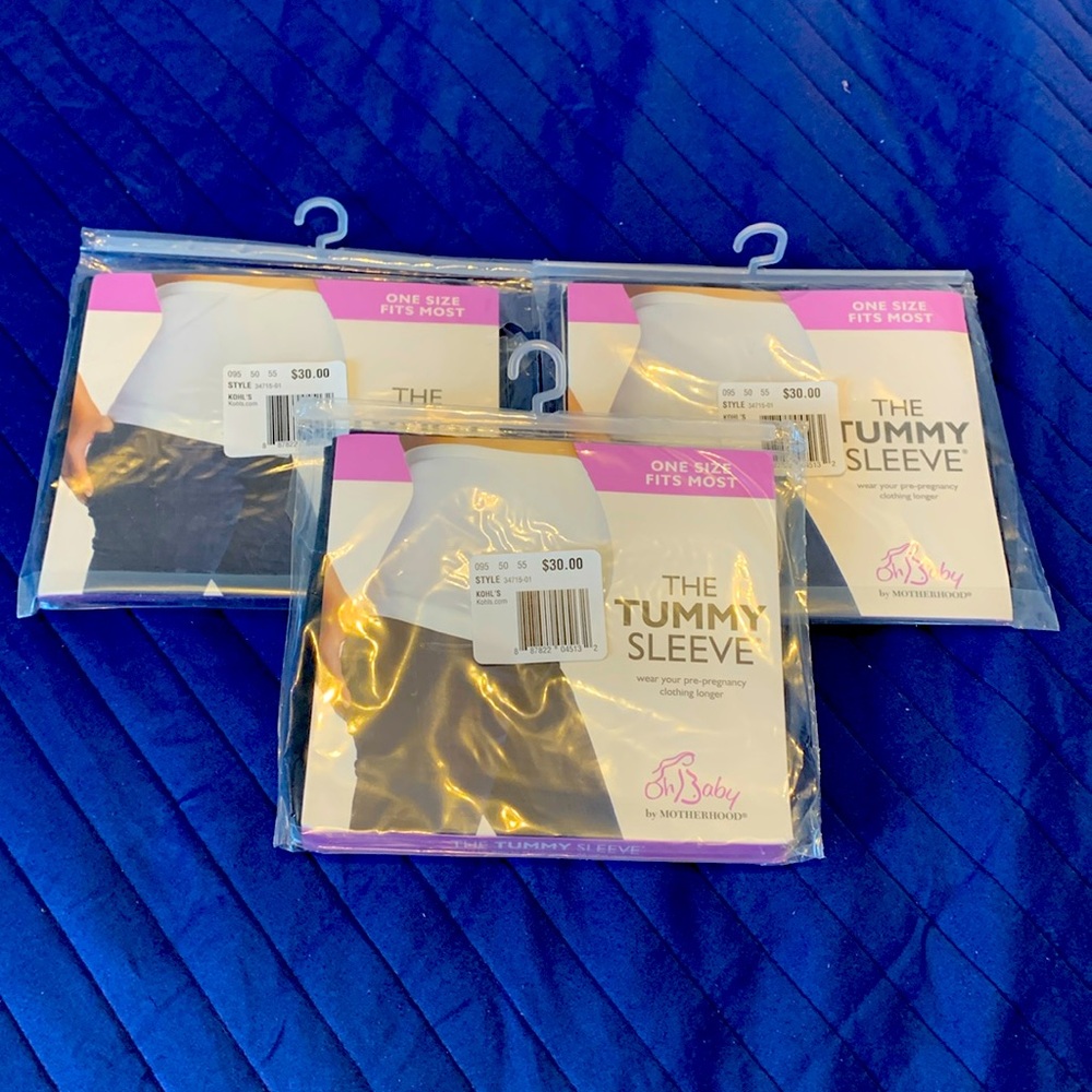 NWT 3-Pack Motherhood Tummy Sleeve in color black